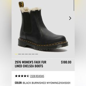 Doc Martens AirWair 2976 WOMEN'S FAUX FUR LINED CHELSEA BOOTS